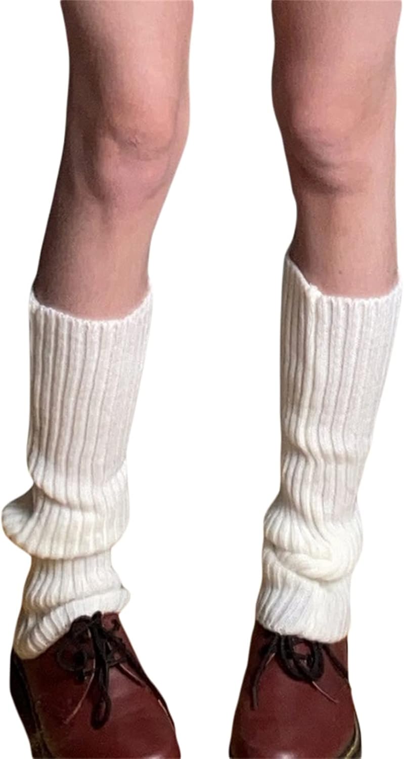 Fernvia Womens Lolita Knit Long Socks Leg Warmers Harajuku Japanese Kawaii Boot Socks Winter Ankle Heap Sock - Image 4